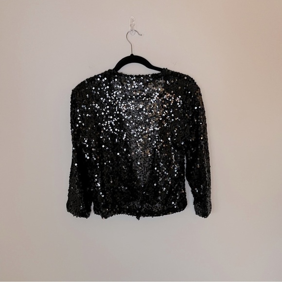 Chico’s Travelers Collection Sequin Ginger Jacket holiday party black tie - Picture 10 of 13